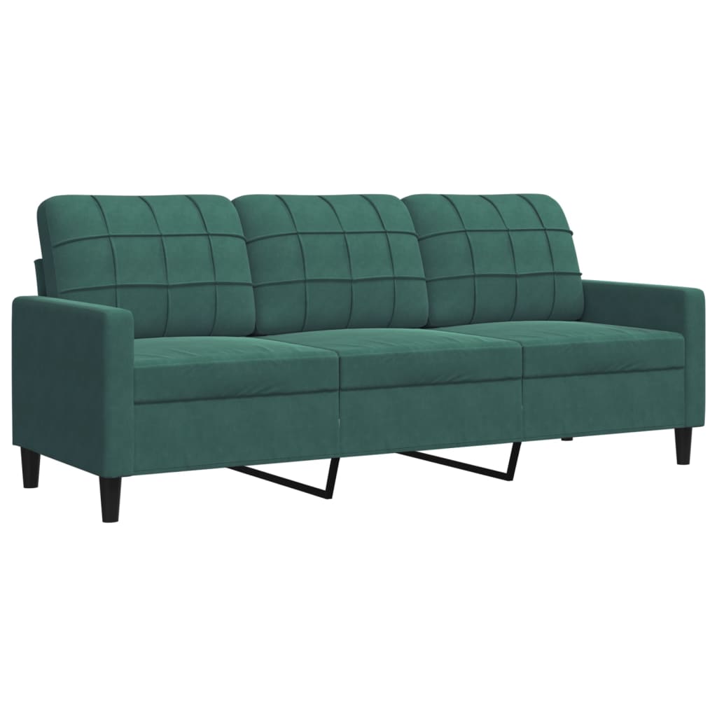 vidaXL Set de canapele cu perne, 4 piese, verde închis, catifea