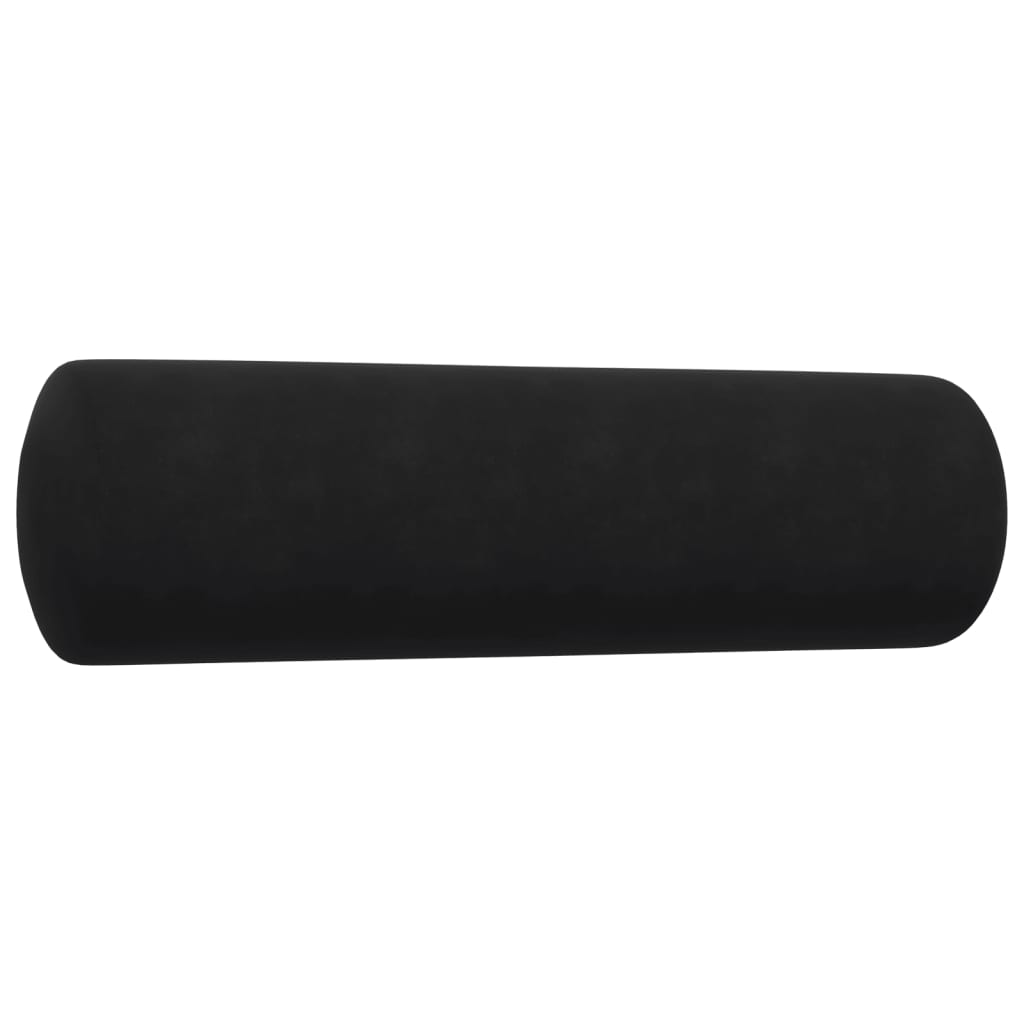 vidaXL Set de canapele cu perne/rulouri, 3 piese, negru, catifea