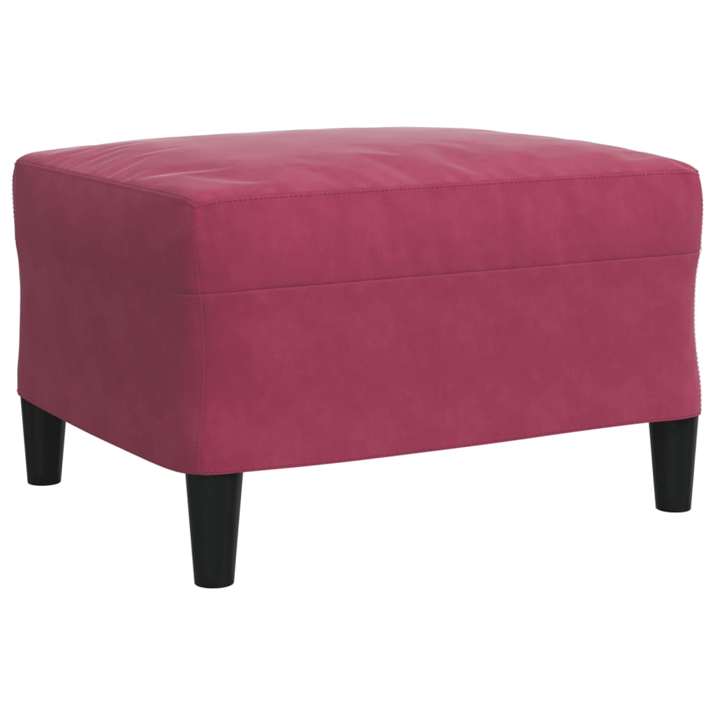 vidaXL Set canapea cu perne, 3 piese, roșu vin, catifea