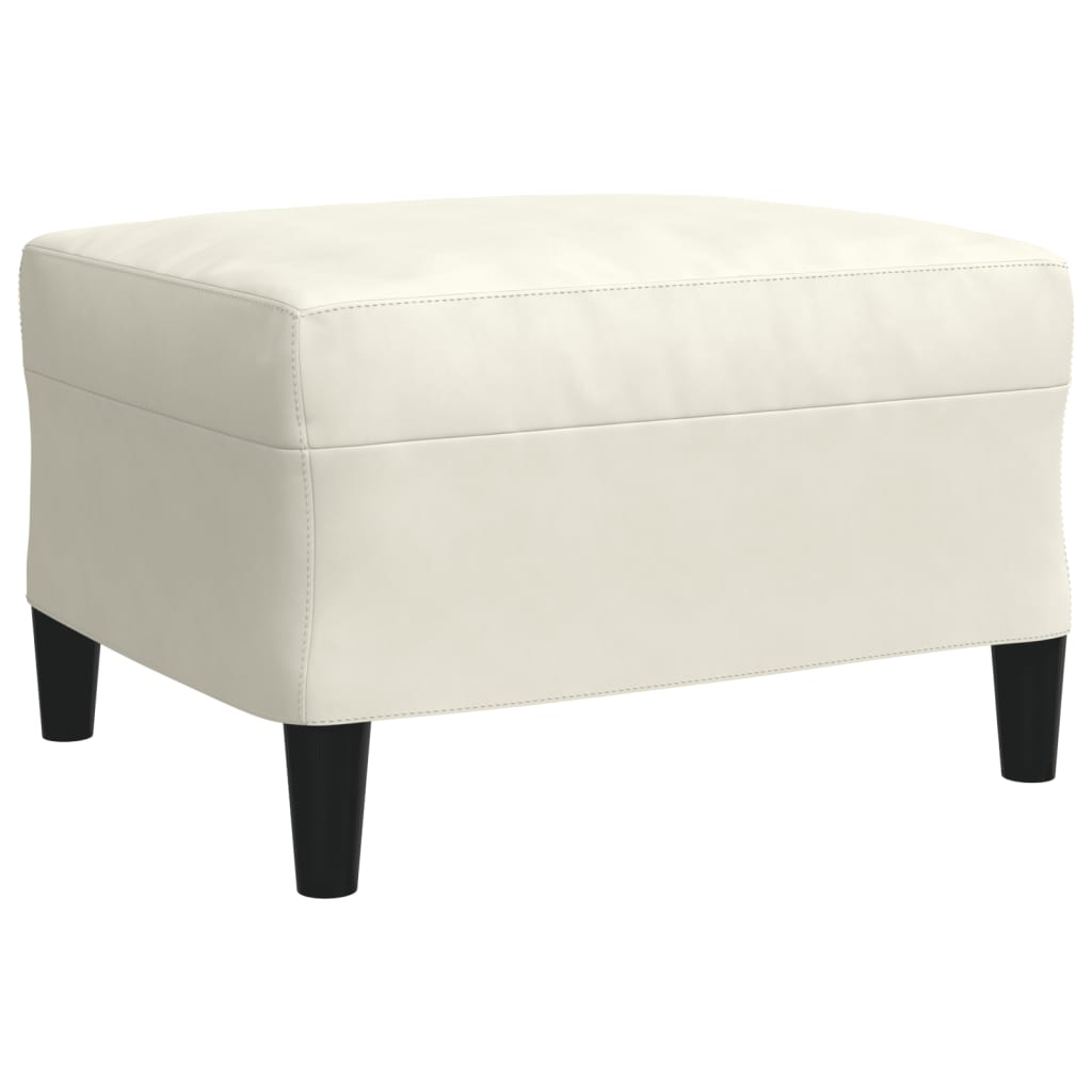 vidaXL Set de canapele cu perne, 3 piese, crem, catifea vidaXL Set de canapele cu perne, 3 piese, crem, catifea