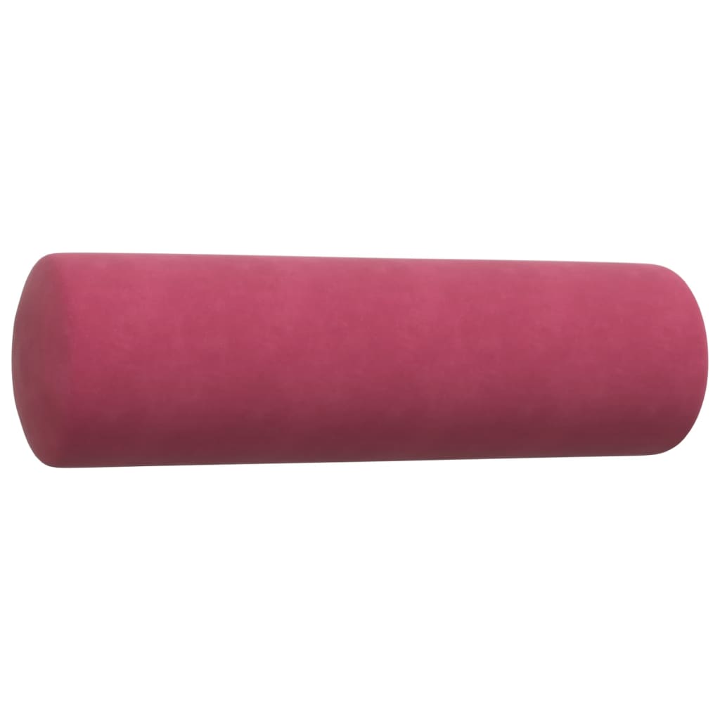 vidaXL Set canapea cu perne/rulouri, 2 piese, roșu vin, catifea vidaXL Set canapea cu perne/rulouri, 2 piese, roșu vin, catifea