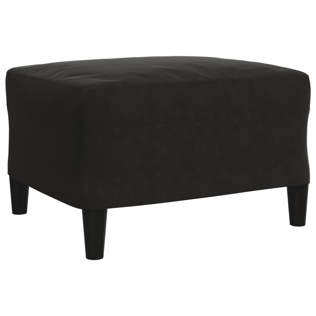 vidaXL Set de canapele cu perne/rulouri, 3 piese, negru, catifea