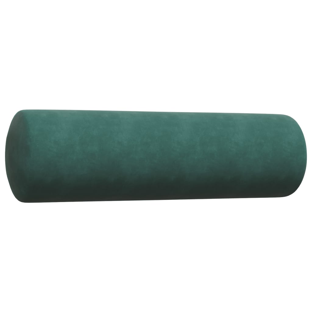 vidaXL Set canapele cu perne/rulouri, 2 piese, verde închis, catifea