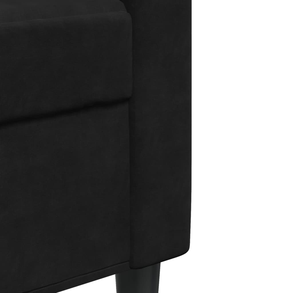 vidaXL Set de canapele cu perne/rulouri, 2 piese, negru, catifea