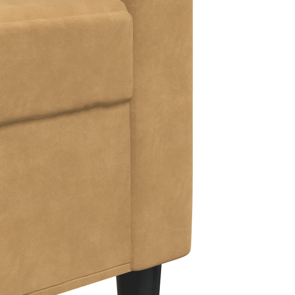 vidaXL Set de canapele cu perne/rulouri, 2 piese, maro, catifea