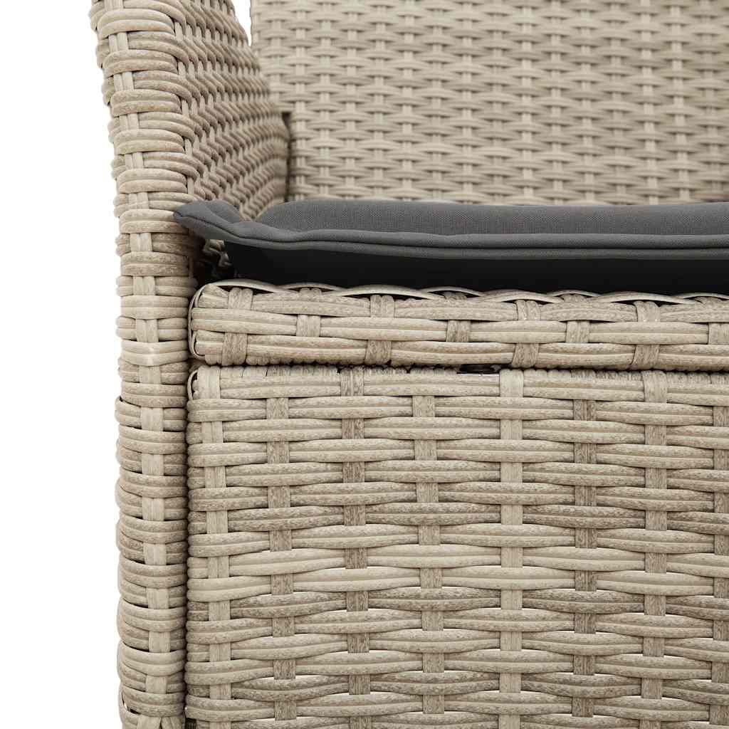 vidaXL Set mobilier grădină perne 3 piese gri deschis poliratan sticlă vidaXL Set mobilier grădină perne 3 piese gri deschis poliratan sticlă