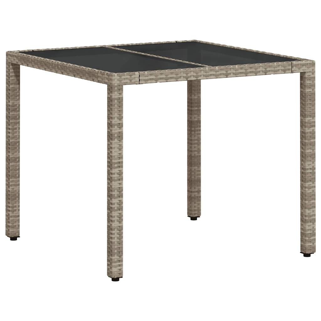 vidaXL Set mobilier grădină perne 5 piese gri deschis poliratan sticlă vidaXL Set mobilier grădină perne 5 piese gri deschis poliratan sticlă