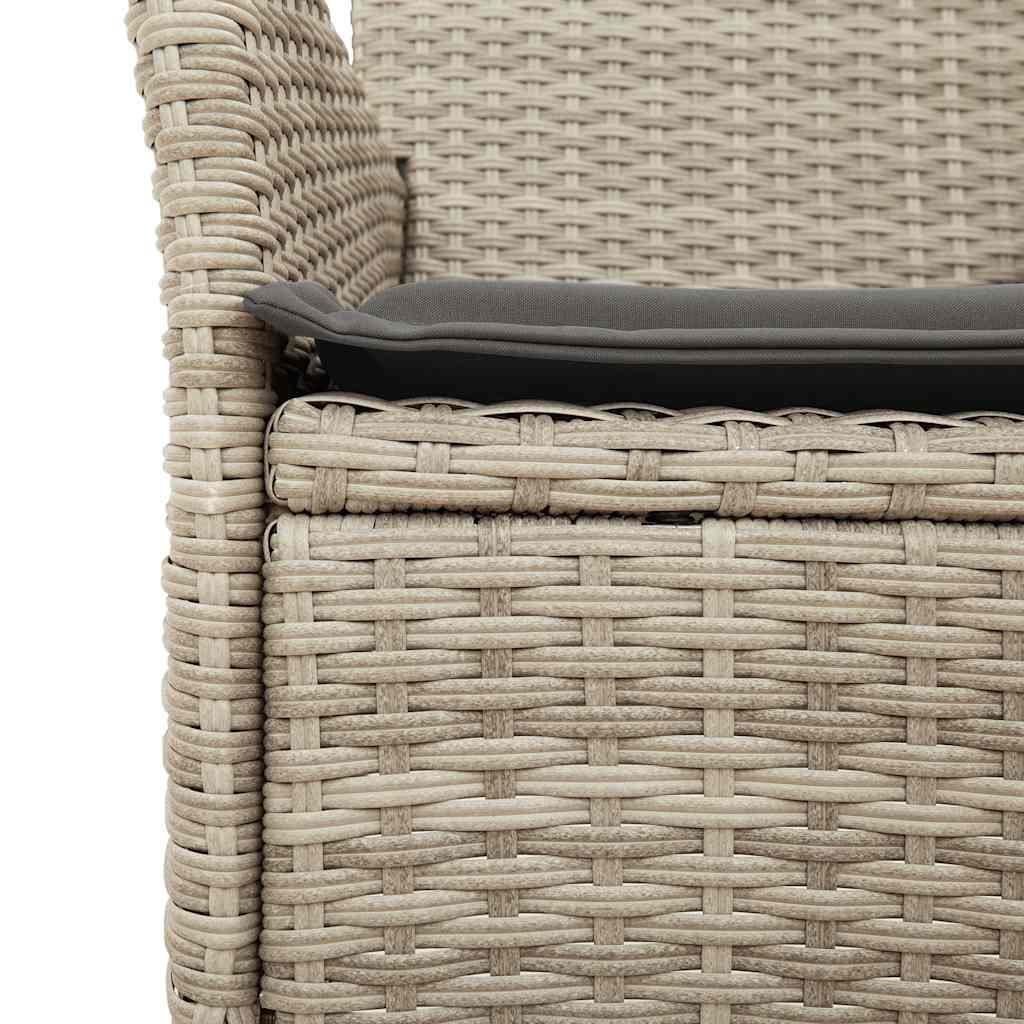 vidaXL Set mobilier grădină perne 5 piese gri deschis poliratan sticlă vidaXL Set mobilier grădină perne 5 piese gri deschis poliratan sticlă