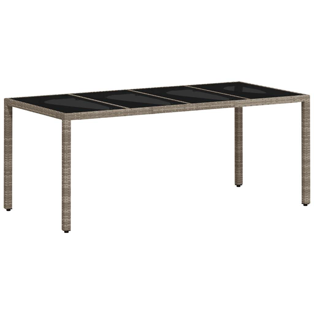 vidaXL Set mobilier grădină perne 7 piese gri deschis poliratan/sticlă vidaXL Set mobilier grădină perne 7 piese gri deschis poliratan/sticlă