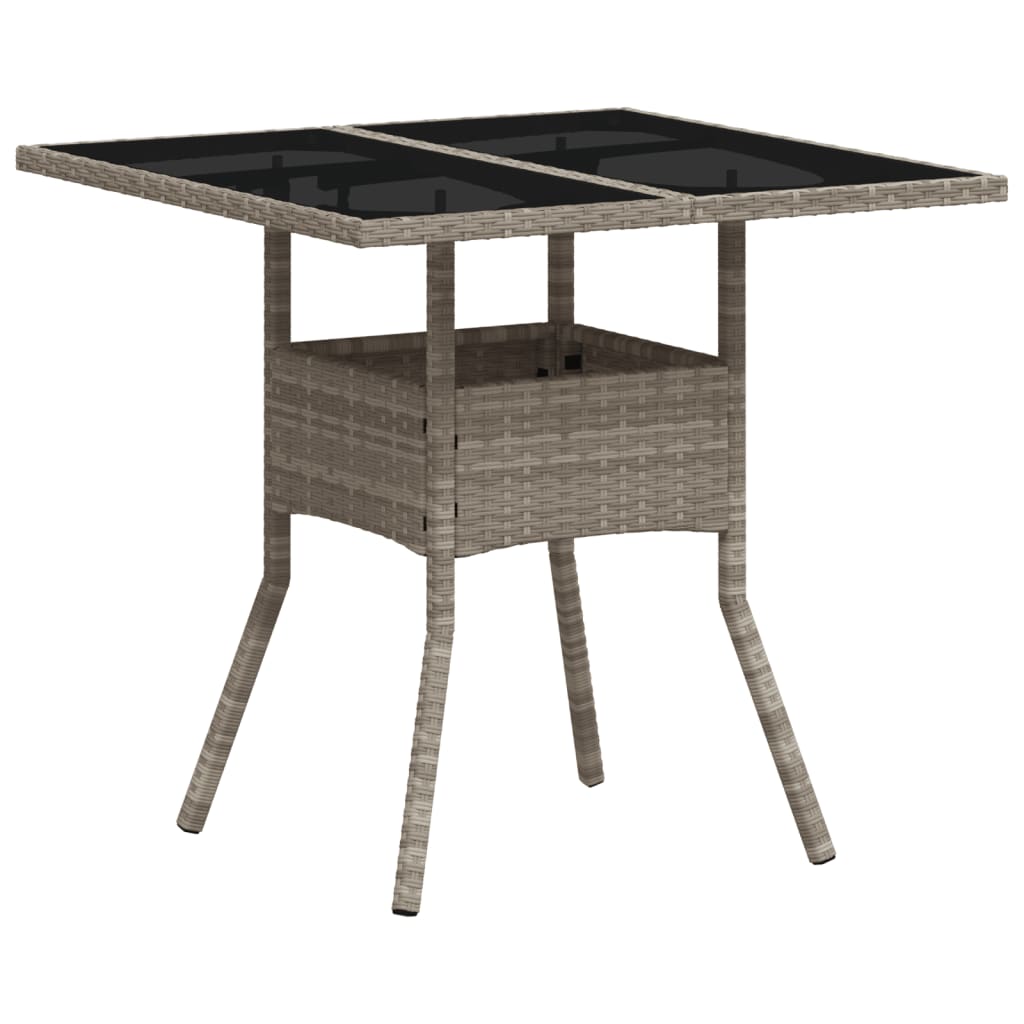 vidaXL Set mobilier grădină perne 5 piese gri deschis poliratan sticlă vidaXL Set mobilier grădină perne 5 piese gri deschis poliratan sticlă