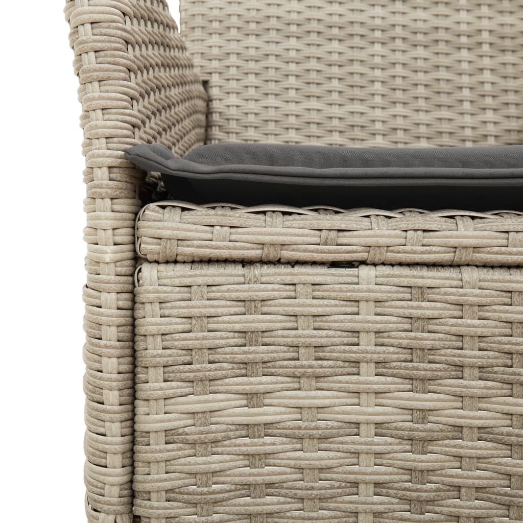 vidaXL Set mobilier grădină perne 5 piese gri deschis poliratan sticlă vidaXL Set mobilier grădină perne 5 piese gri deschis poliratan sticlă