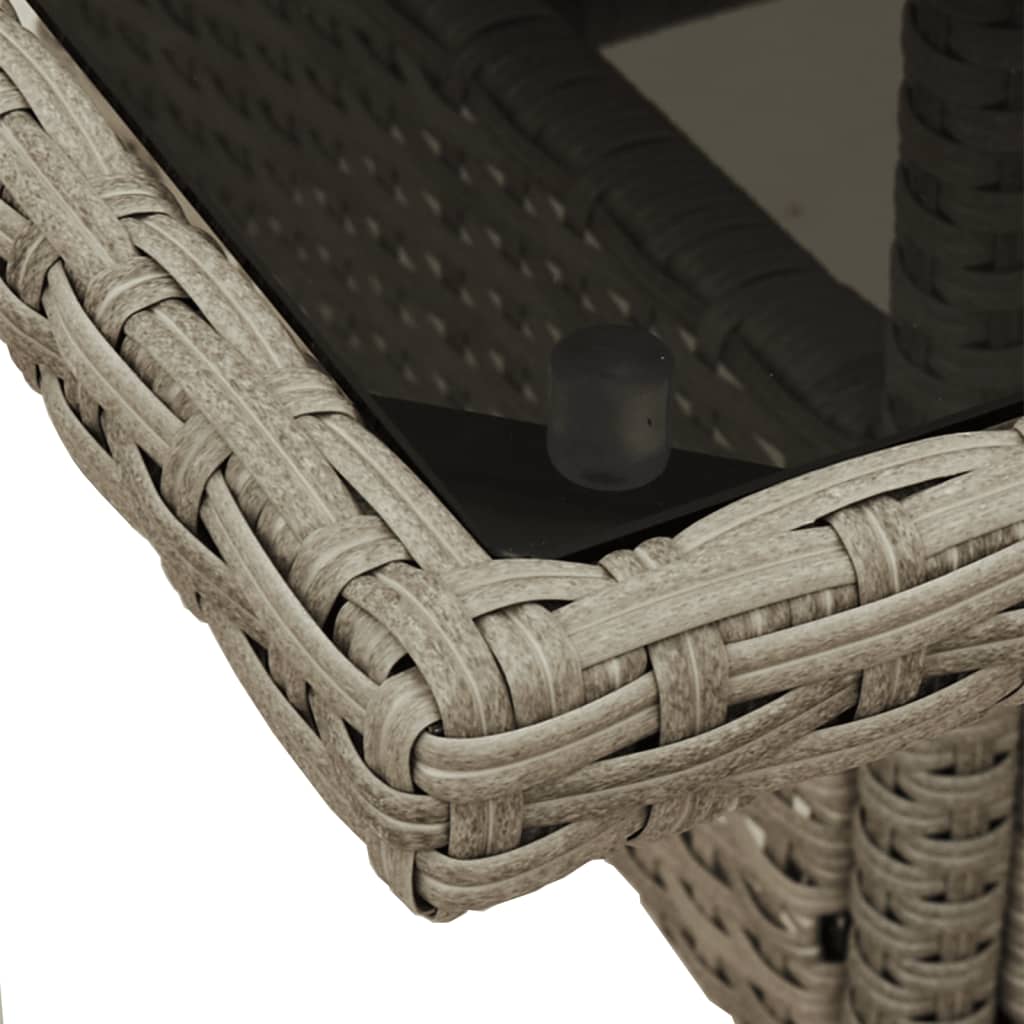 vidaXL Set mobilier grădină perne 5 piese gri deschis poliratan sticlă vidaXL Set mobilier grădină perne 5 piese gri deschis poliratan sticlă