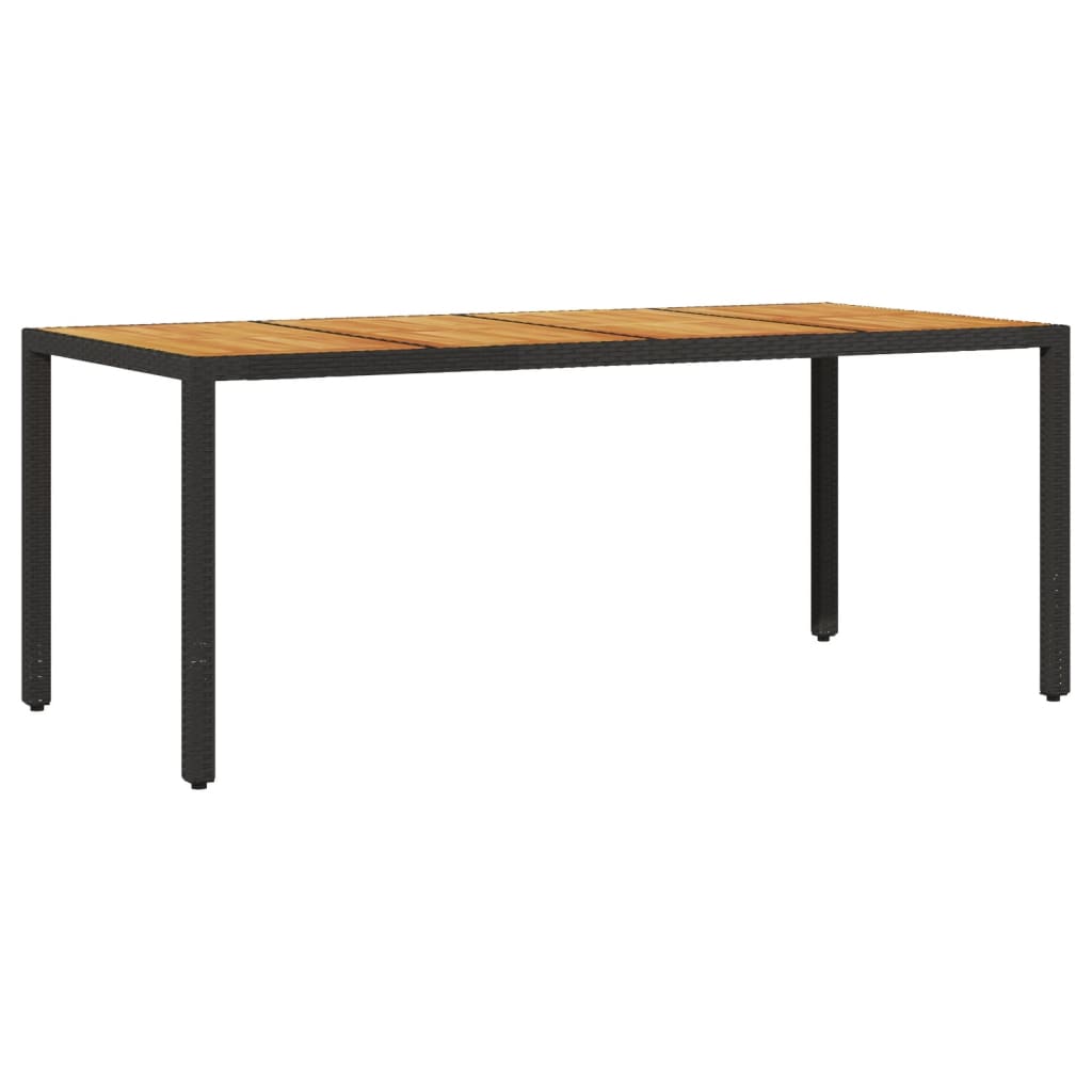 vidaXL Set mobilier grădină perne 9 piese negru poliratan/lemn acacia vidaXL Set mobilier grădină perne 9 piese negru poliratan/lemn acacia