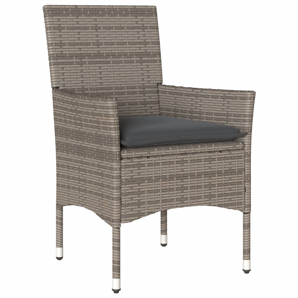 vidaXL Set mobilier grădină cu perne 5 piese gri poliratan/lemn acacia vidaXL Set mobilier grădină cu perne 5 piese gri poliratan/lemn acacia