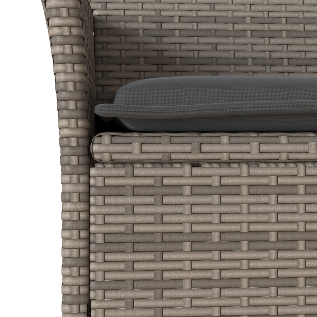 vidaXL Set mobilier grădină cu perne 5 piese gri poliratan/lemn acacia vidaXL Set mobilier grădină cu perne 5 piese gri poliratan/lemn acacia