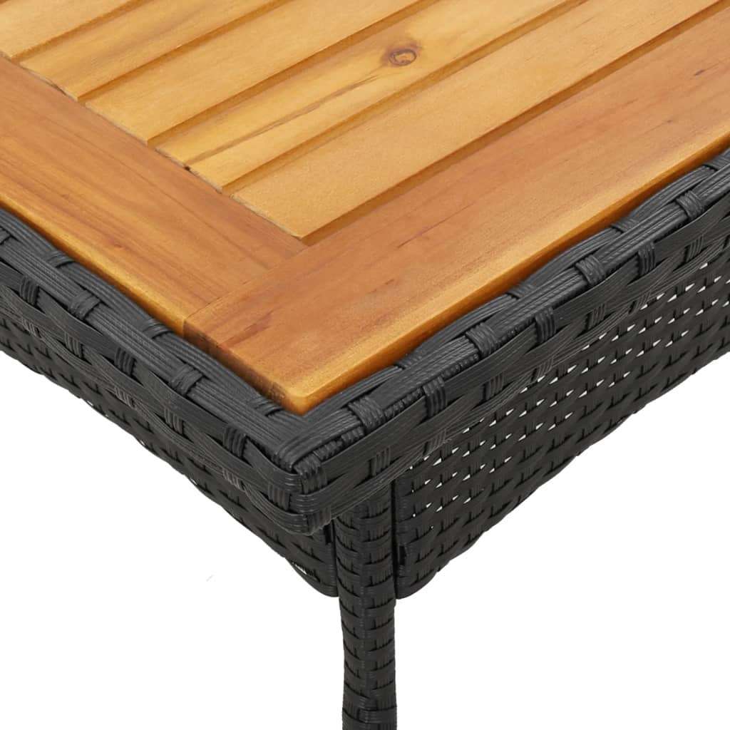 vidaXL Set mobilier grădină perne 5 piese negru poliratan/lemn acacia vidaXL Set mobilier grădină perne 5 piese negru poliratan/lemn acacia