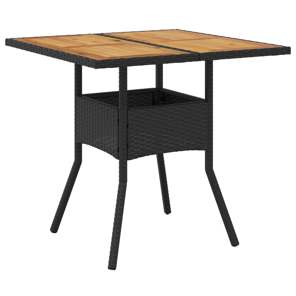 vidaXL Set mobilier grădină perne 5 piese negru poliratan/lemn acacia vidaXL Set mobilier grădină perne 5 piese negru poliratan/lemn acacia