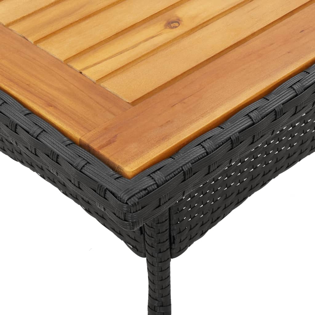 vidaXL Set mobilier grădină perne 5 piese negru poliratan/lemn acacia vidaXL Set mobilier grădină perne 5 piese negru poliratan/lemn acacia