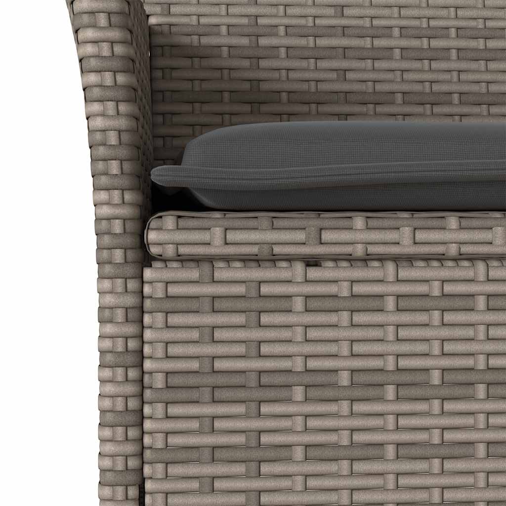 vidaXL Set mobilier grădină cu perne 5 piese gri poliratan/lemn acacia
