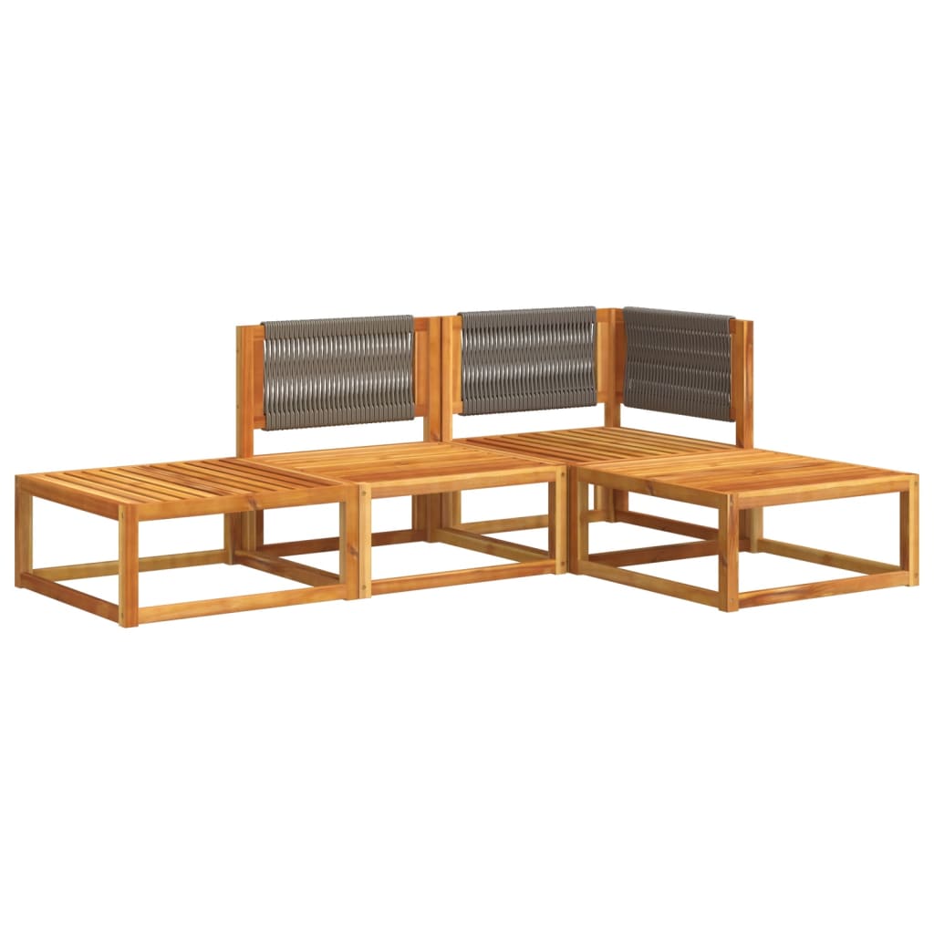 vidaXL Set canapele de grădină cu 4 piese, lemn de acacia și frânghie vidaXL Set canapele de grădină cu 4 piese, lemn de acacia și frânghie