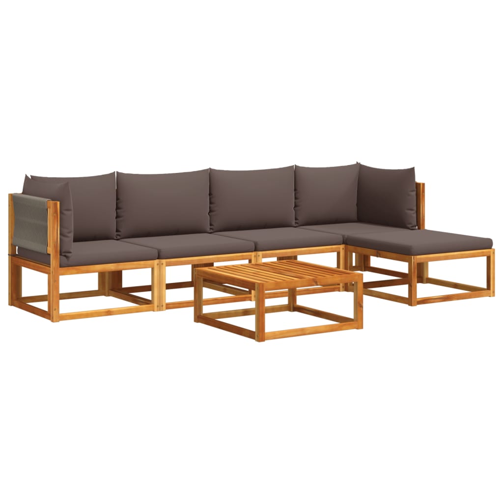 vidaXL Set canapele de grădină cu 6 piese, lemn de salcâm și frânghie vidaXL Set canapele de grădină cu 6 piese, lemn de salcâm și frânghie