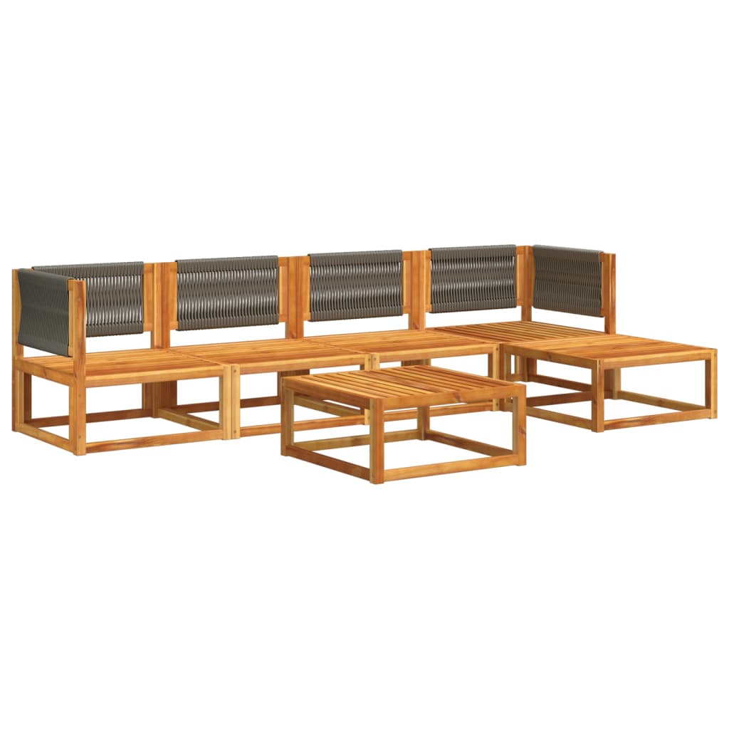 vidaXL Set canapele de grădină cu 6 piese, lemn de salcâm și frânghie vidaXL Set canapele de grădină cu 6 piese, lemn de salcâm și frânghie