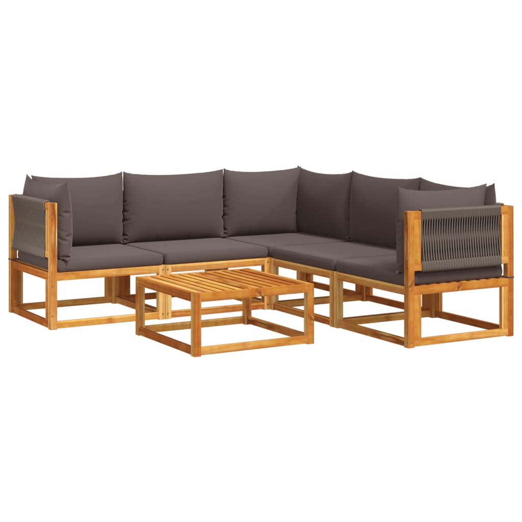 vidaXL Set canapele de grădină cu 6 piese, lemn de salcâm și frânghie vidaXL Set canapele de grădină cu 6 piese, lemn de salcâm și frânghie