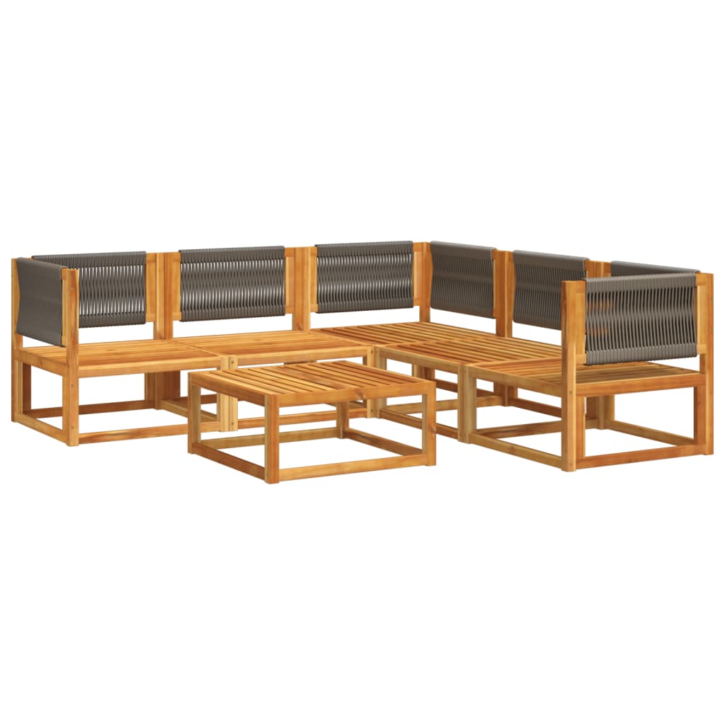 vidaXL Set canapele de grădină cu 6 piese, lemn de salcâm și frânghie vidaXL Set canapele de grădină cu 6 piese, lemn de salcâm și frânghie