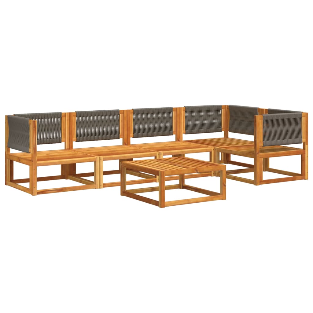 vidaXL Set canapele de grădină cu 6 piese, lemn de salcâm și frânghie vidaXL Set canapele de grădină cu 6 piese, lemn de salcâm și frânghie