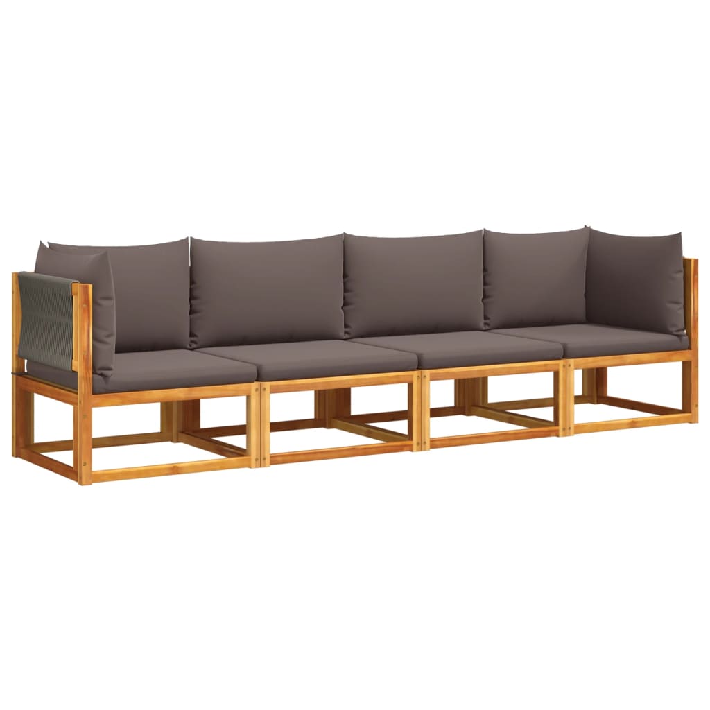 vidaXL Set canapele de grădină cu 4 piese, lemn de acacia și frânghie vidaXL Set canapele de grădină cu 4 piese, lemn de acacia și frânghie