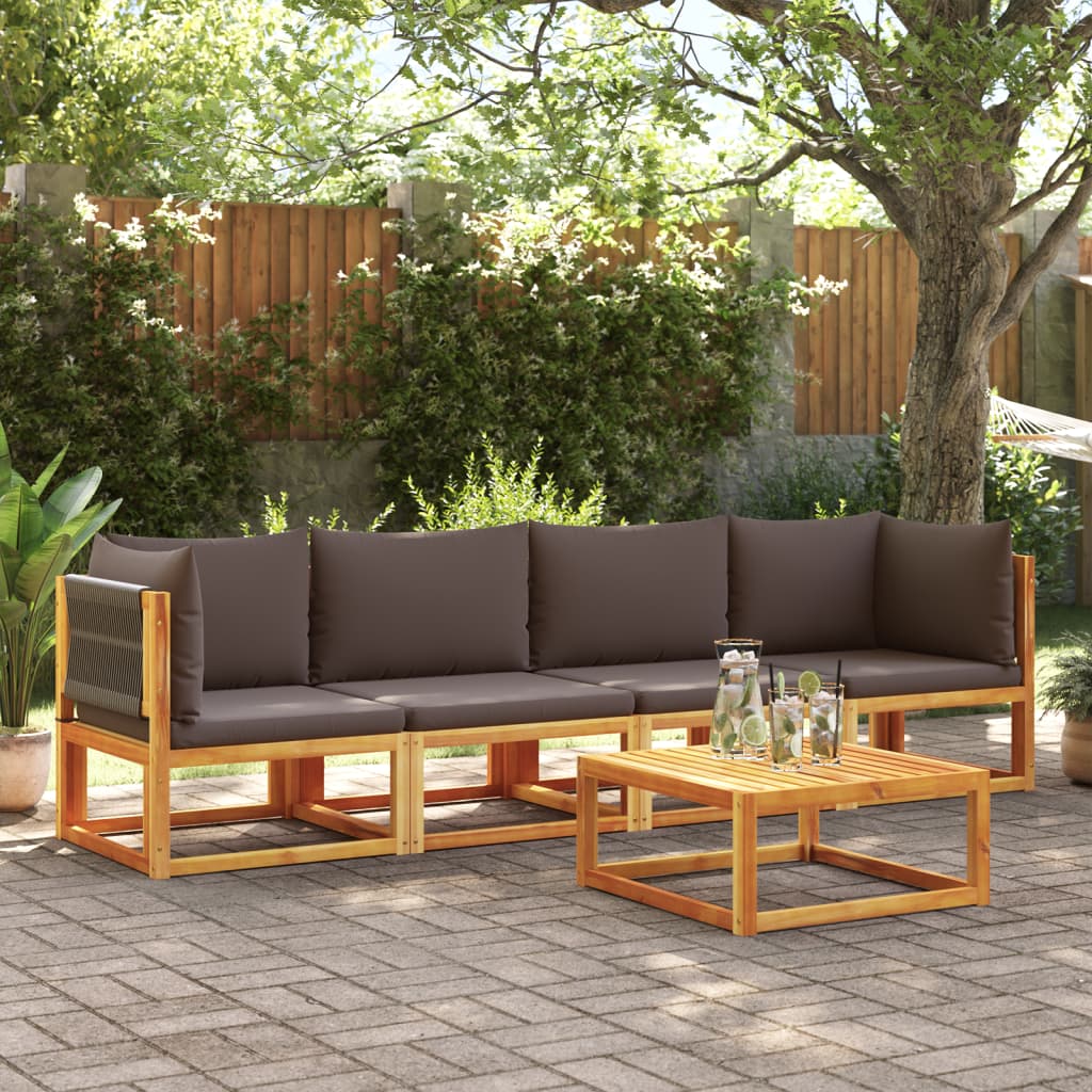 vidaXL Set canapele de grădină cu 4 piese, lemn de acacia și frânghie vidaXL Set canapele de grădină cu 4 piese, lemn de acacia și frânghie