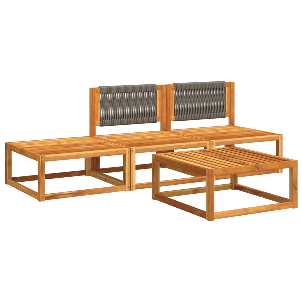 vidaXL Set canapele de grădină cu 4 piese, lemn de acacia și frânghie vidaXL Set canapele de grădină cu 4 piese, lemn de acacia și frânghie