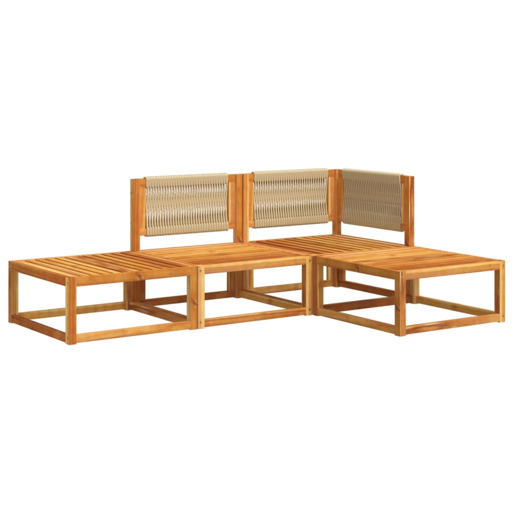 vidaXL Set canapele de grădină cu 4 piese, lemn de acacia și frânghie vidaXL Set canapele de grădină cu 4 piese, lemn de acacia și frânghie