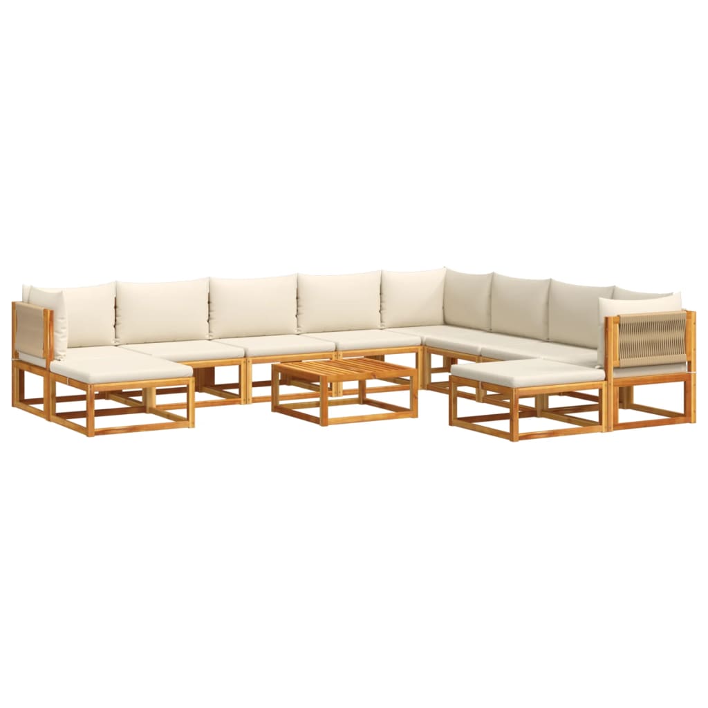 vidaXL Set canapele de grădină cu 11 piese și perne din lemn de acacia și frânghie vidaXL Set canapele de grădină cu 11 piese și perne din lemn de acacia și frânghie