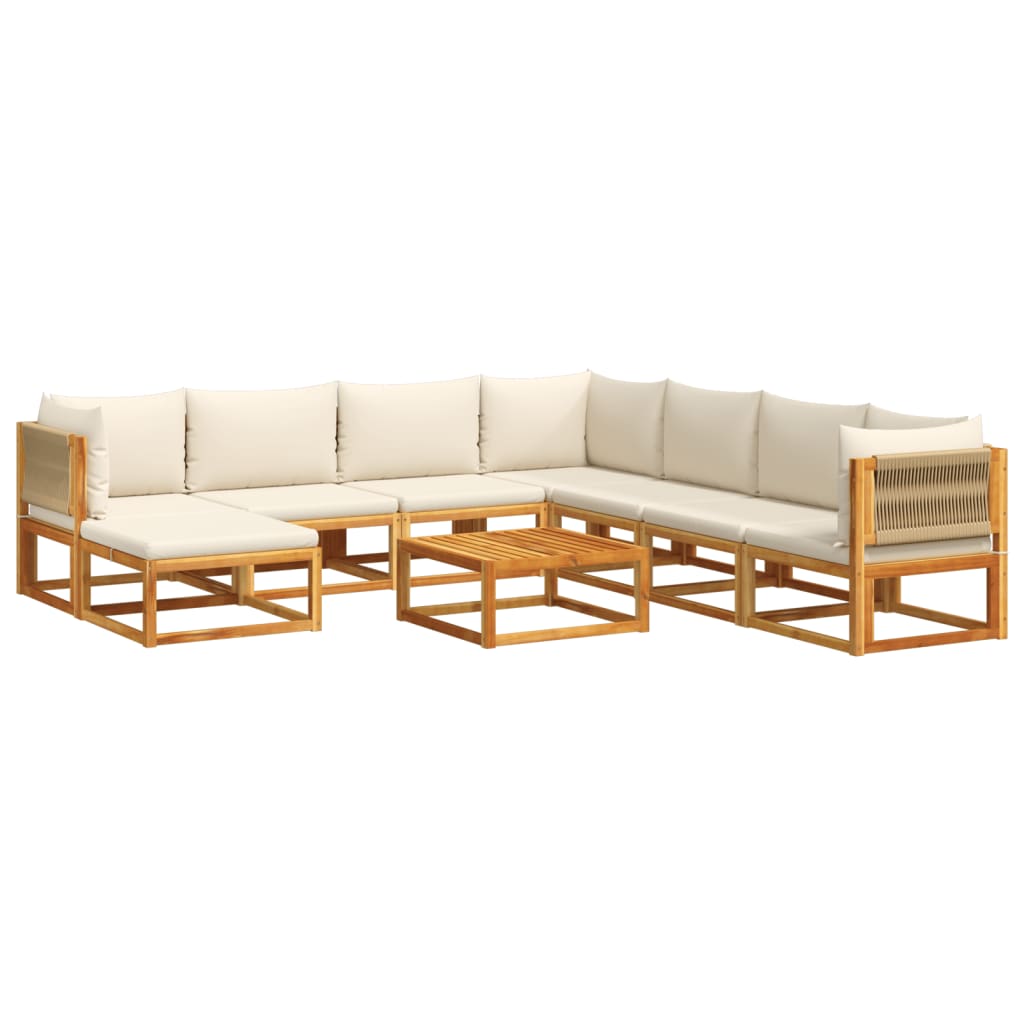 vidaXL Set canapele de grădină cu 9 piese, lemn de salcâm și frânghie vidaXL Set canapele de grădină cu 9 piese, lemn de salcâm și frânghie