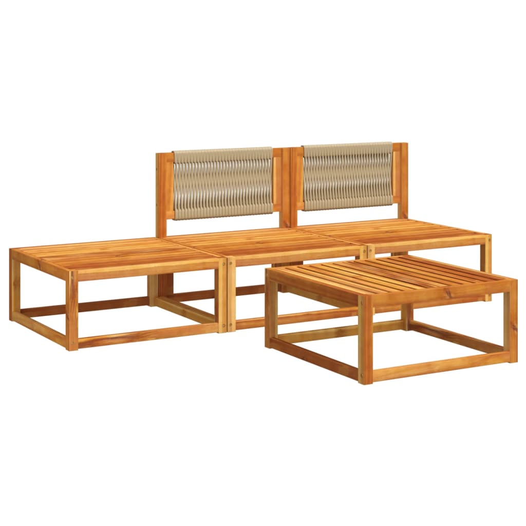 vidaXL Set canapele de grădină cu 4 piese, lemn de acacia și frânghie vidaXL Set canapele de grădină cu 4 piese, lemn de acacia și frânghie