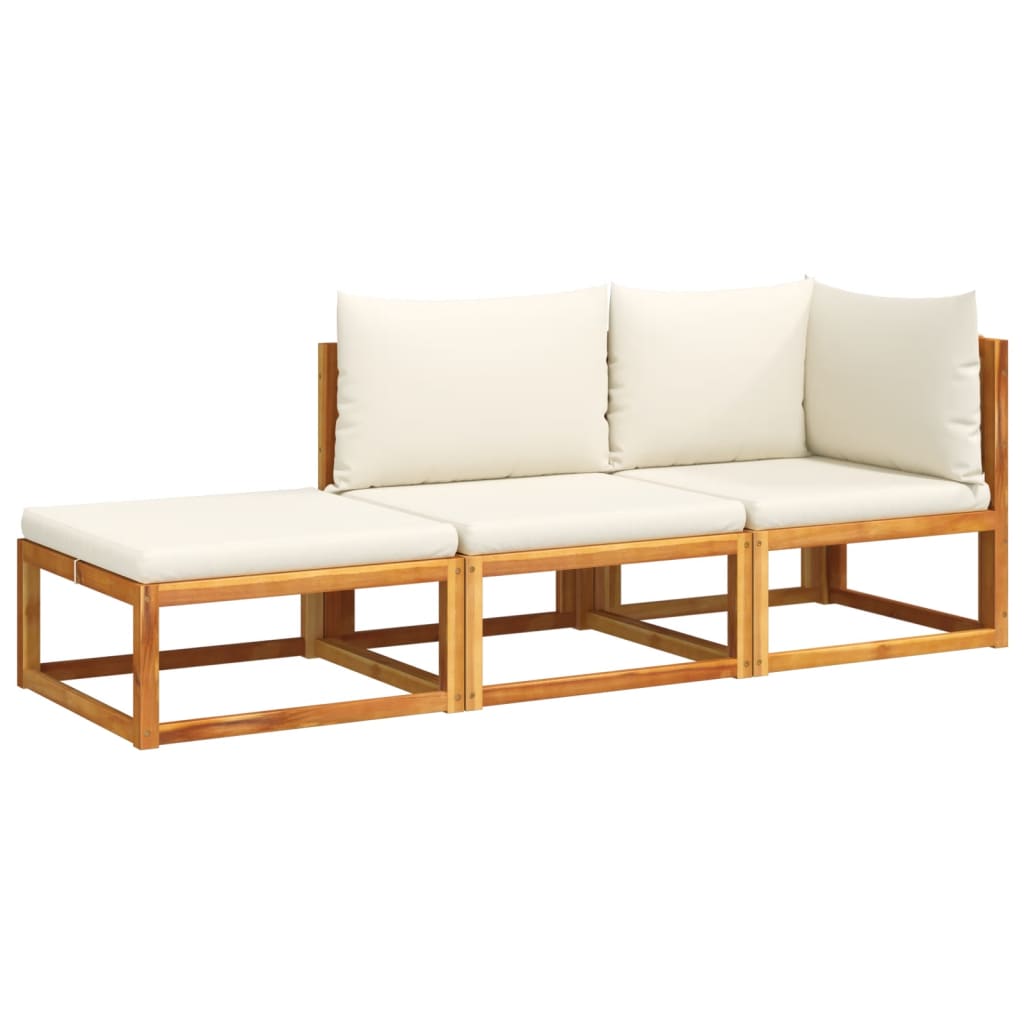 vidaXL Set canapele de grădină 3 piese cu perne din lemn de acacia și frânghie vidaXL Set canapele de grădină 3 piese cu perne din lemn de acacia și frânghie