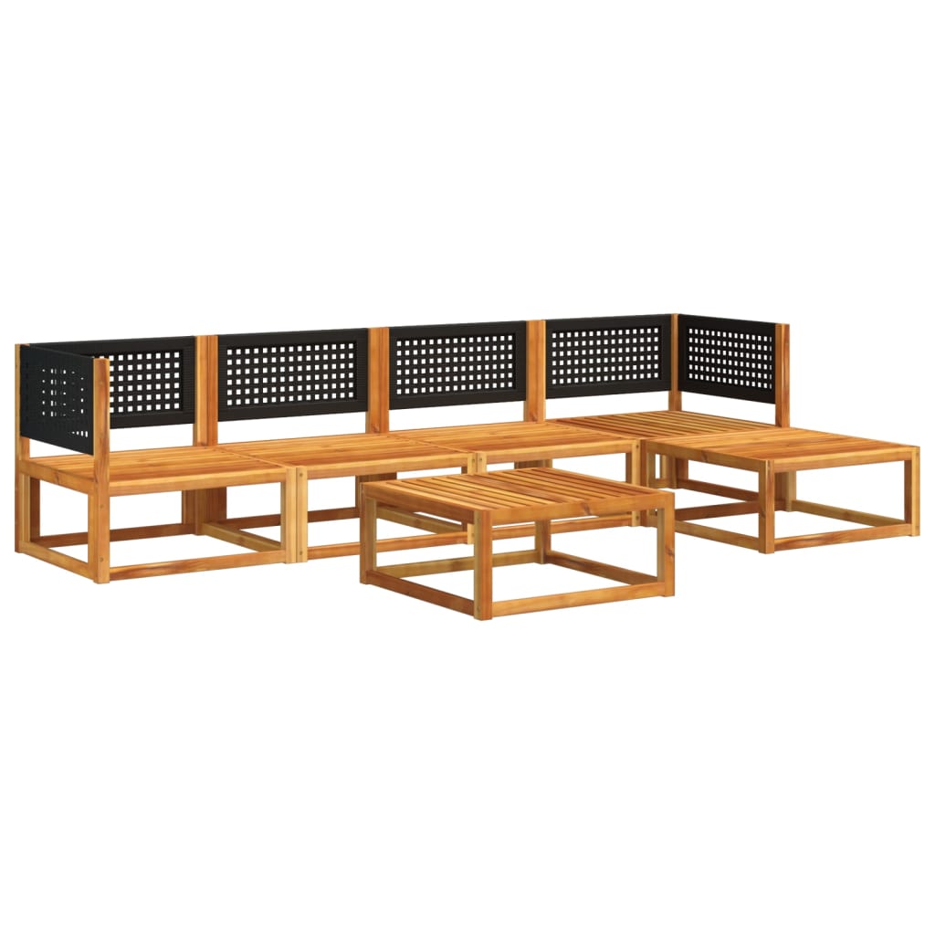 vidaXL Set canapele de grădină cu 6 piese și perne, lemn de salcâm și ratan vidaXL Set canapele de grădină cu 6 piese și perne, lemn de salcâm și ratan