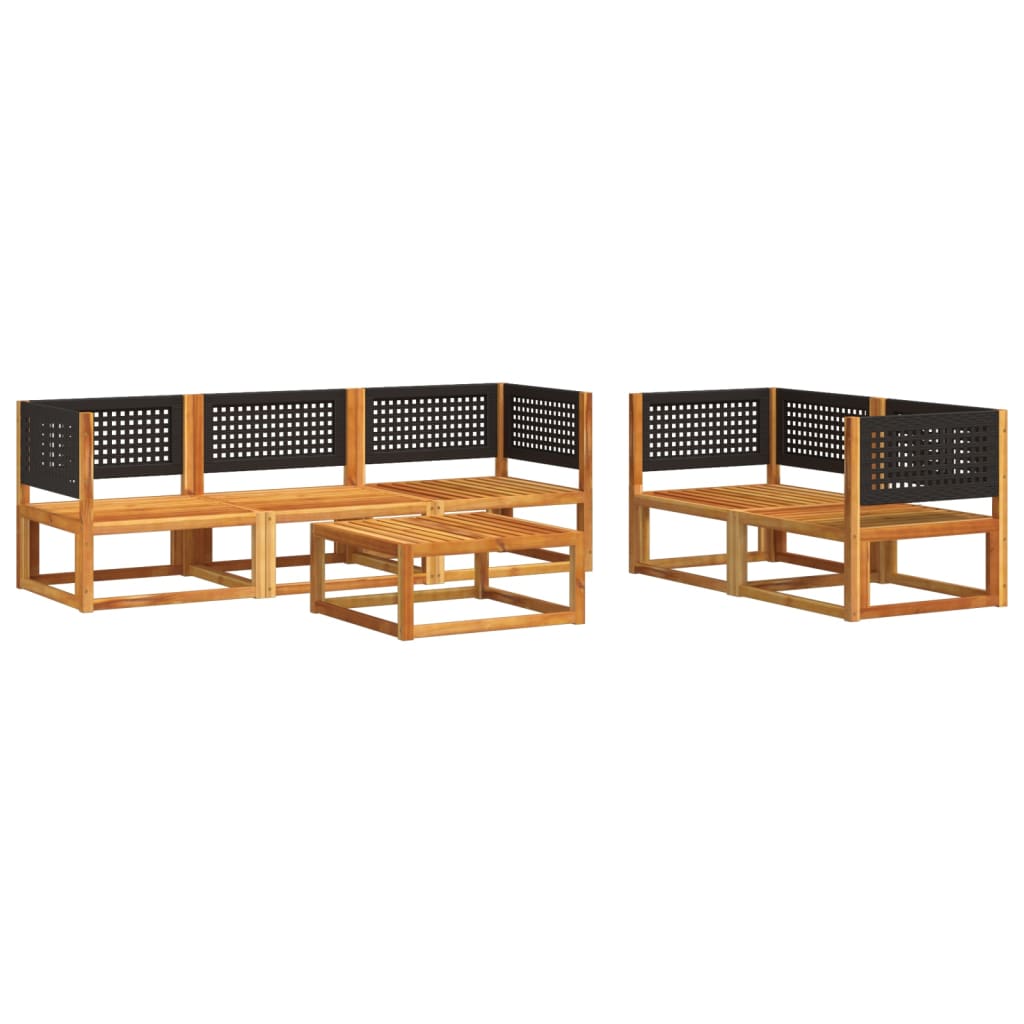 vidaXL Set canapele de grădină cu 6 piese și perne, lemn de salcâm și ratan vidaXL Set canapele de grădină cu 6 piese și perne, lemn de salcâm și ratan