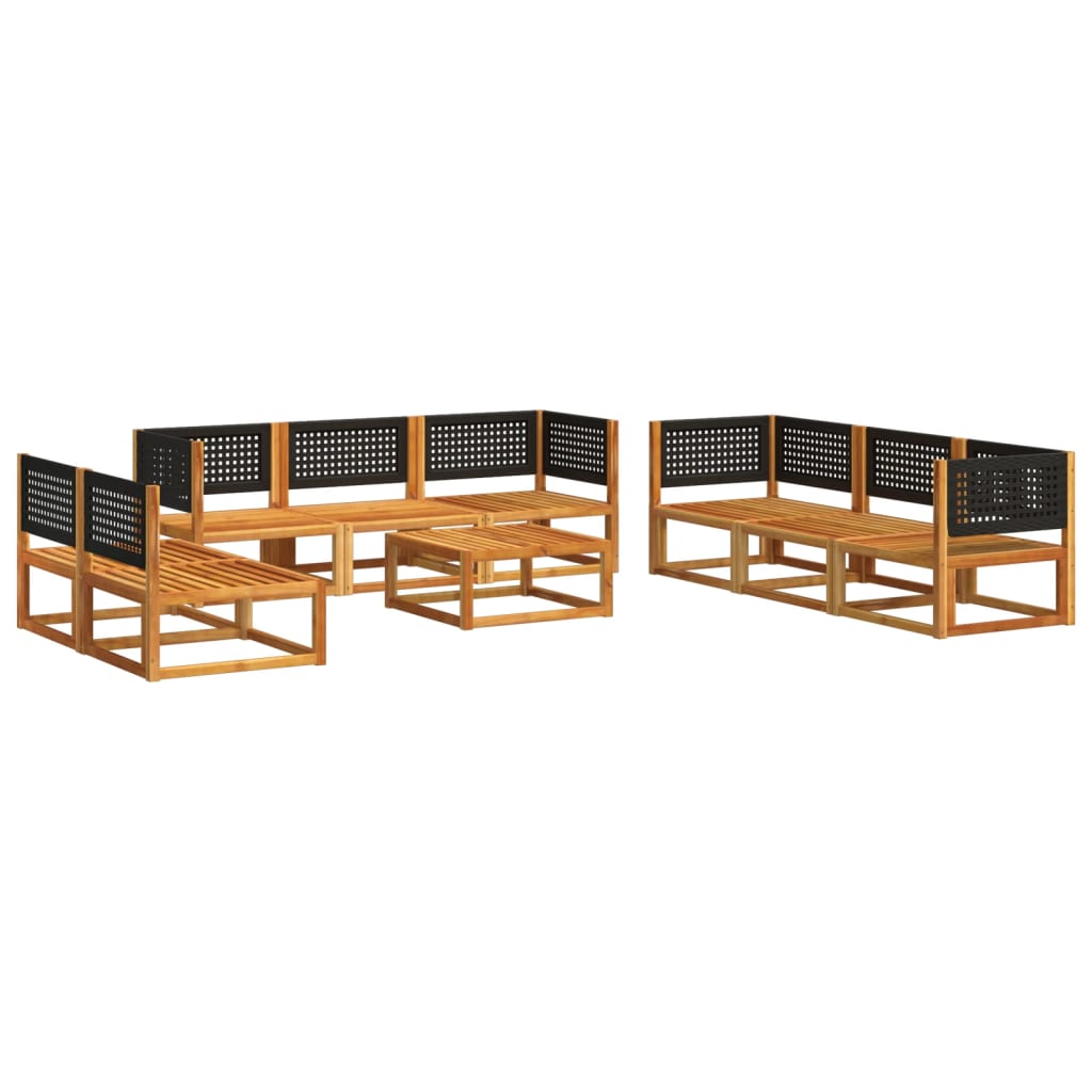 vidaXL Set canapele de grădină cu 9 piese și perne, lemn de salcâm și ratan vidaXL Set canapele de grădină cu 9 piese și perne, lemn de salcâm și ratan