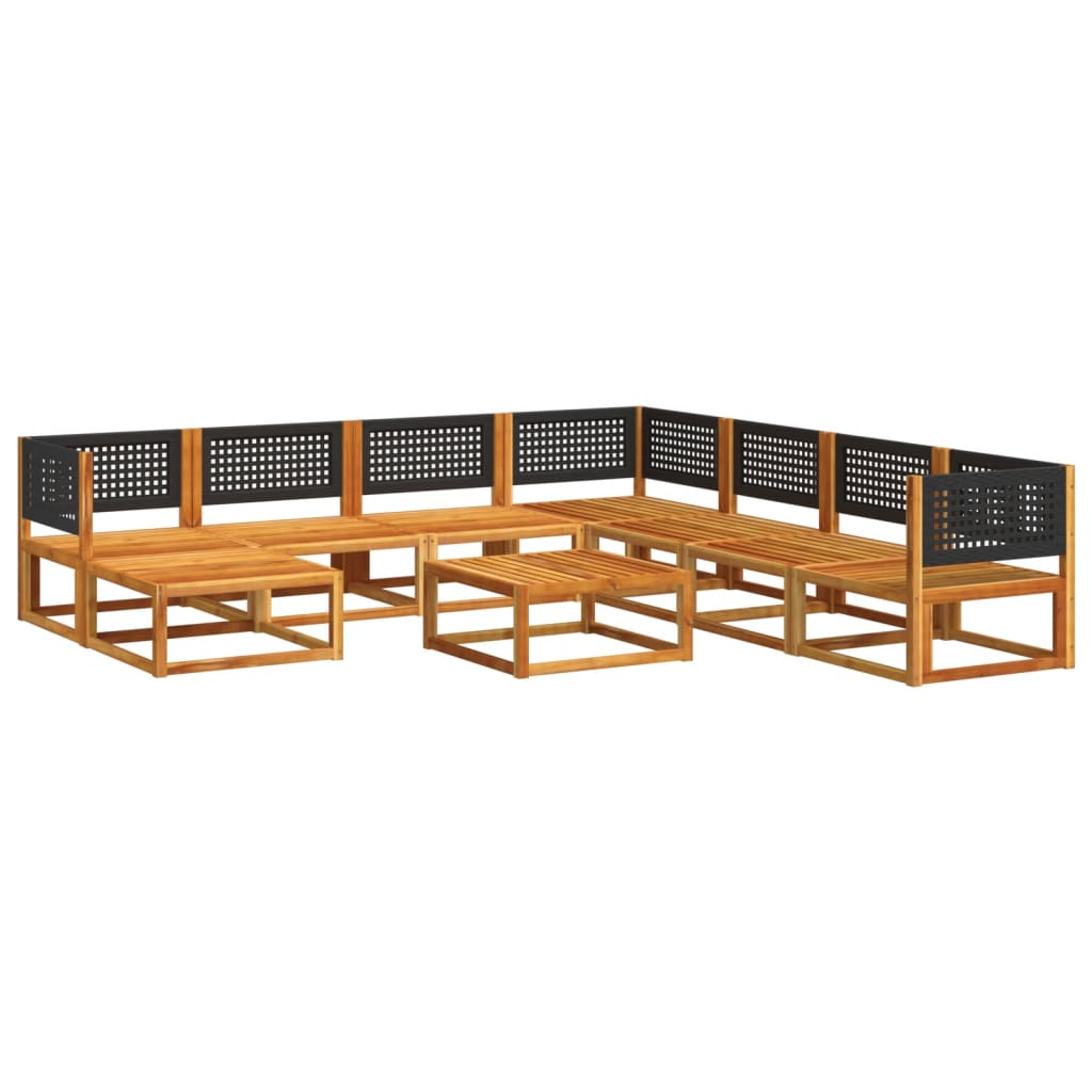 vidaXL Set canapele de grădină cu 9 piese și perne, lemn de salcâm și ratan vidaXL Set canapele de grădină cu 9 piese și perne, lemn de salcâm și ratan