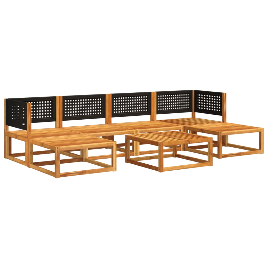 vidaXL Set canapele de grădină cu 7 piese și perne, lemn de salcâm și ratan vidaXL Set canapele de grădină cu 7 piese și perne, lemn de salcâm și ratan