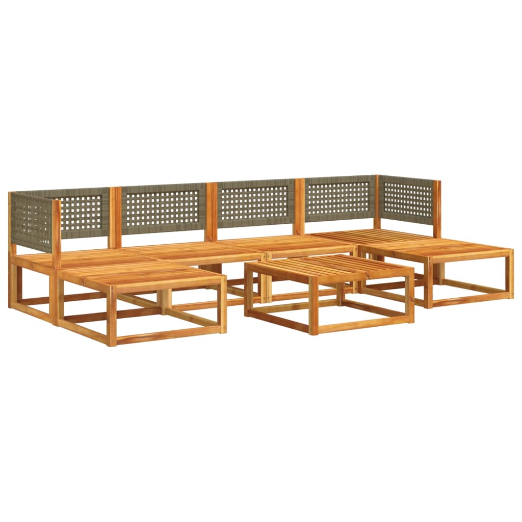 vidaXL Set canapele de grădină cu 7 piese și perne, lemn de salcâm și ratan vidaXL Set canapele de grădină cu 7 piese și perne, lemn de salcâm și ratan