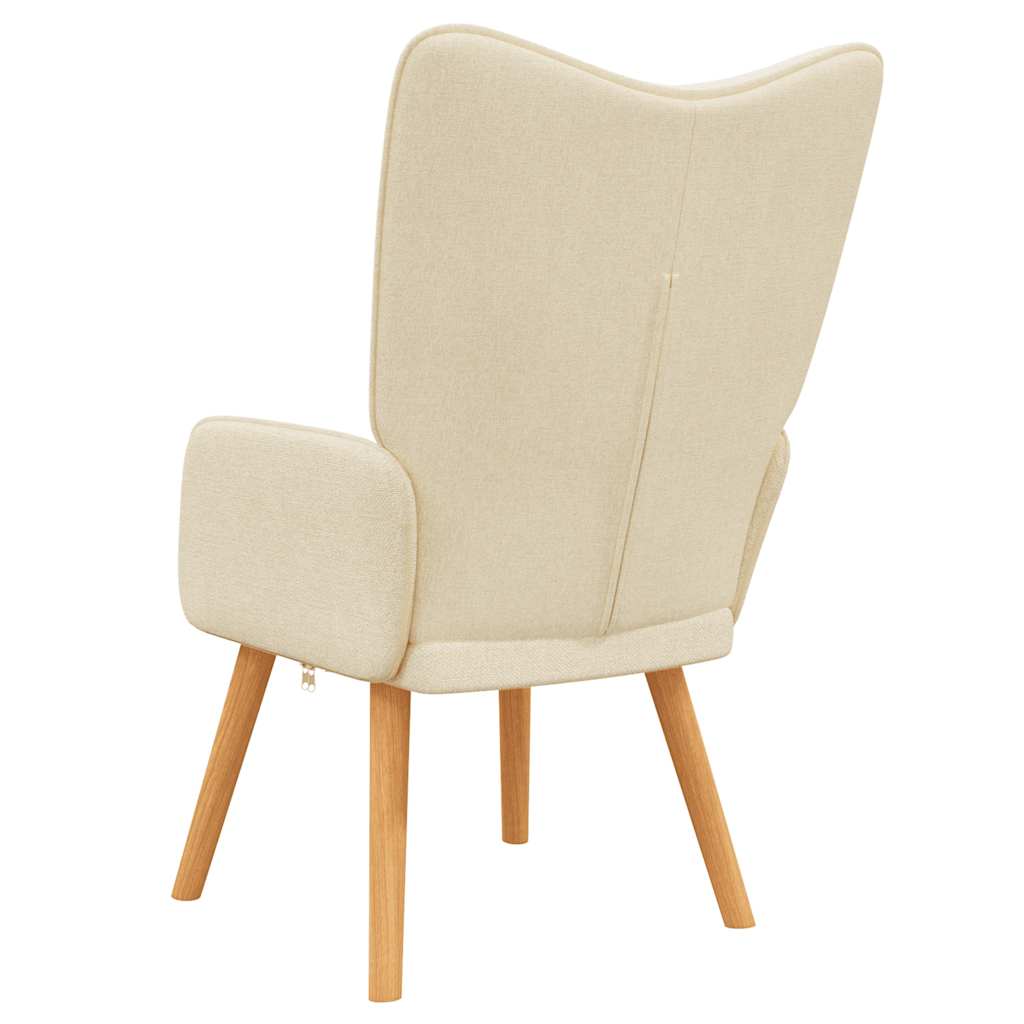 vidaXL Scaun de relaxare, crem, material textil