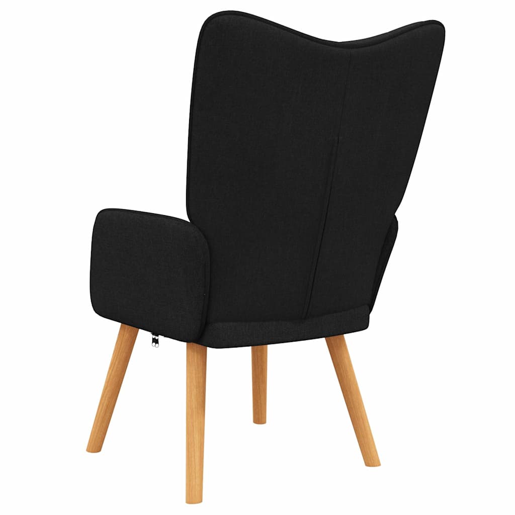 vidaXL Scaun de relaxare, negru, material textil vidaXL Scaun de relaxare, negru, material textil