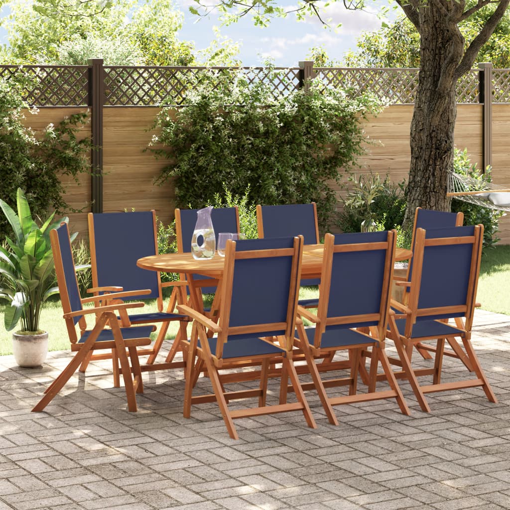 vidaXL Set mobilier de grădină, 9 piese, lemn masiv acacia/textilenă vidaXL Set mobilier de grădină, 9 piese, lemn masiv acacia/textilenă