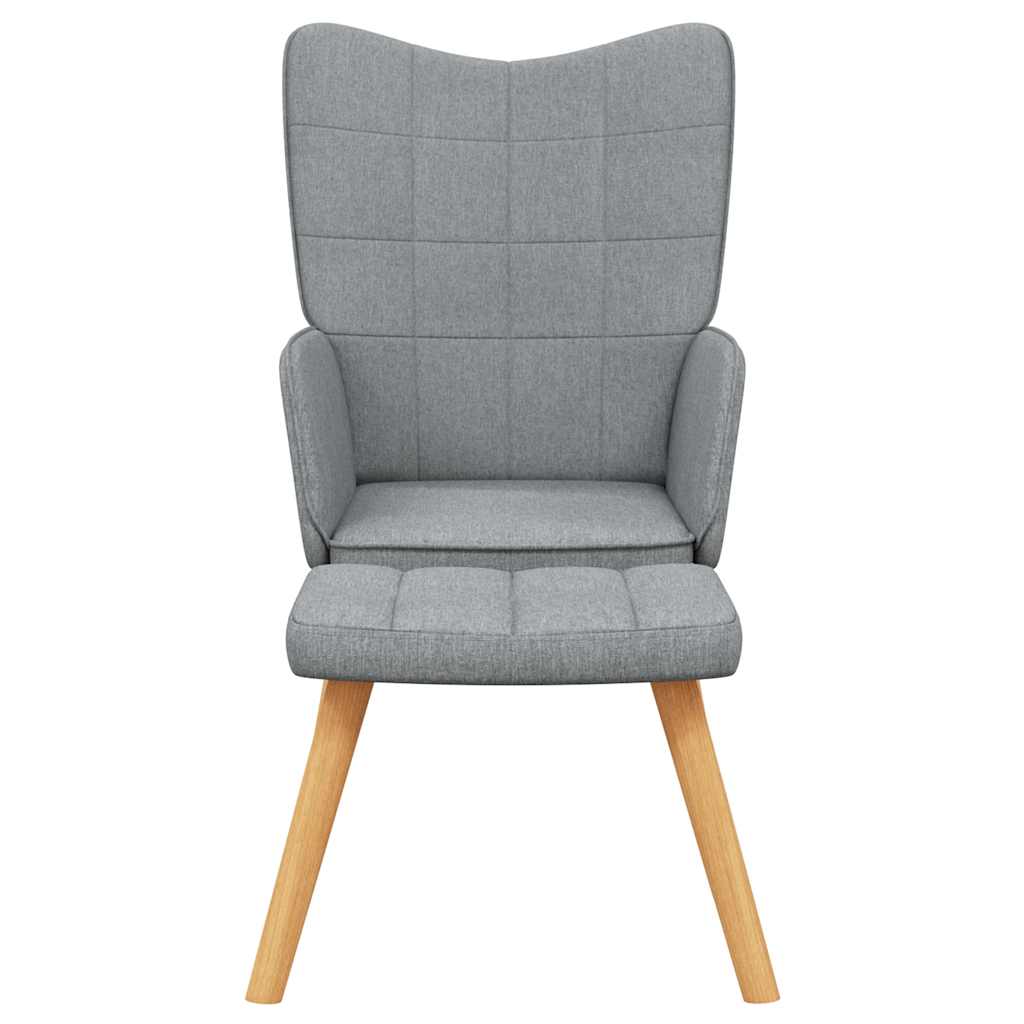 vidaXL Scaun de relaxare cu taburet, gri deschis, textil vidaXL Scaun de relaxare cu taburet, gri deschis, textil