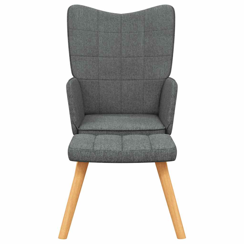 vidaXL Scaun de relaxare cu taburet, gri închis, textil vidaXL Scaun de relaxare cu taburet, gri închis, textil