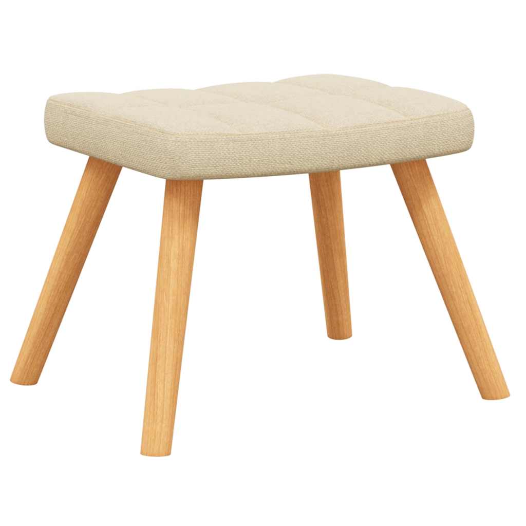 vidaXL Scaun de relaxare cu taburet, crem, textil vidaXL Scaun de relaxare cu taburet, crem, textil
