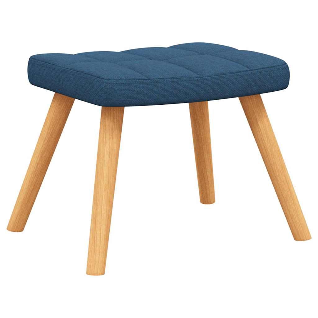 vidaXL Scaun de relaxare cu taburet, albastru, textil vidaXL Scaun de relaxare cu taburet, albastru, textil